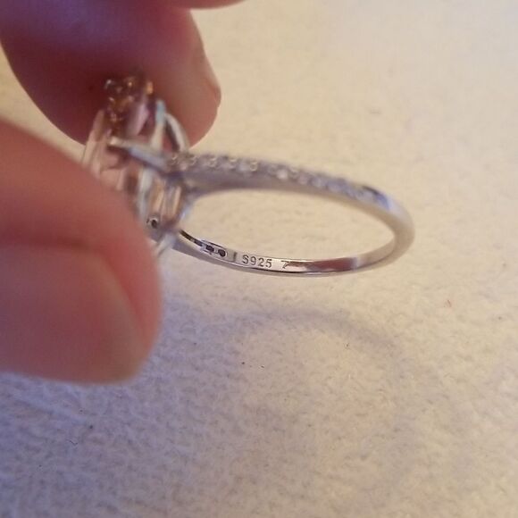 Pink zircon size 8 ring S925 - Picture 6 of 9